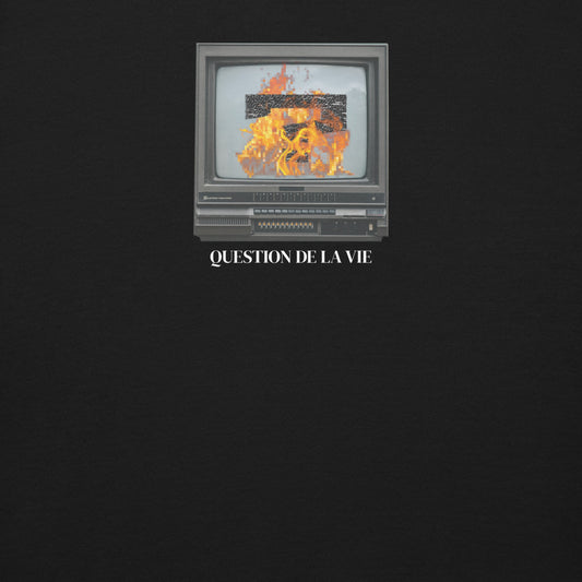 "THE TV'S ON FIRE.." - Relaxed fit Sweatshirt, Black