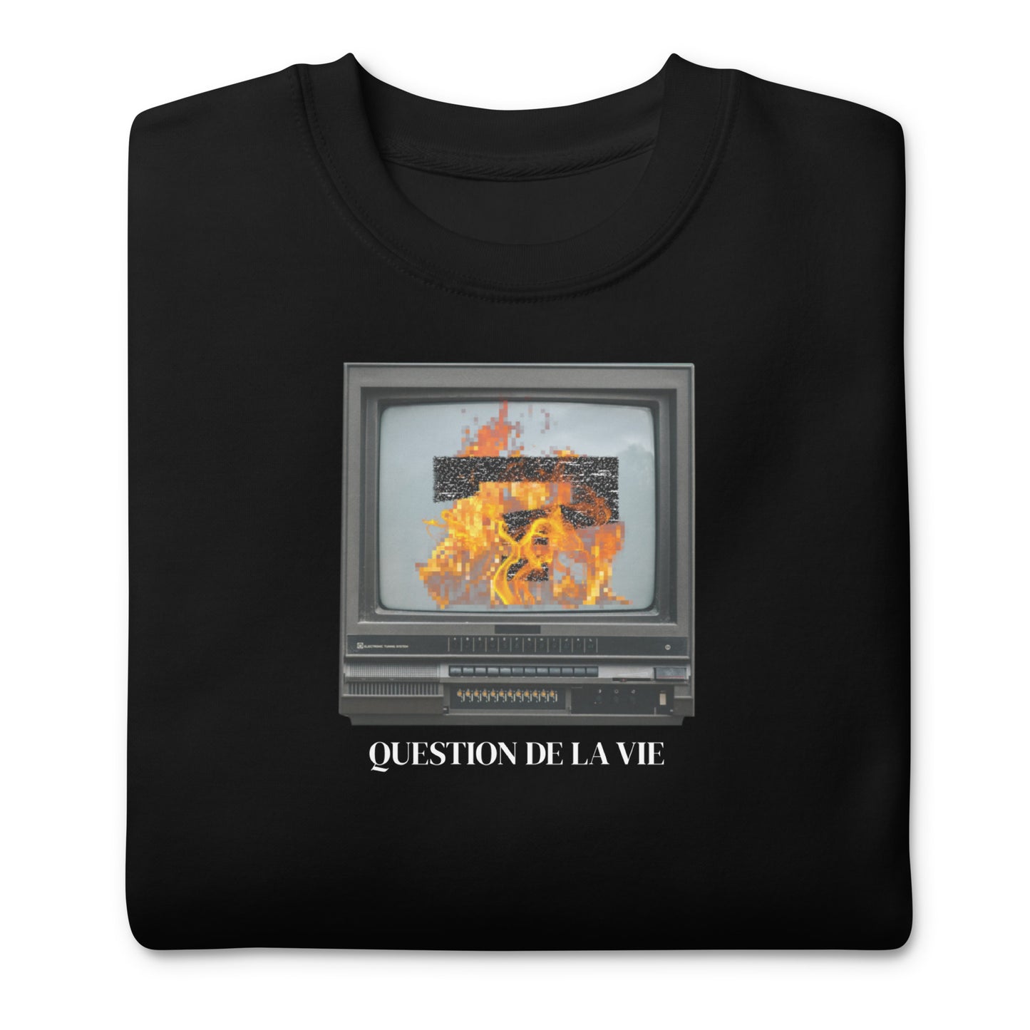 "MOM... THE TV'S ON FIRE.." GRAPHIC CREWNECK