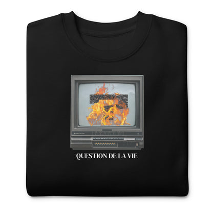 "MOM... THE TV'S ON FIRE.." GRAPHIC CREWNECK